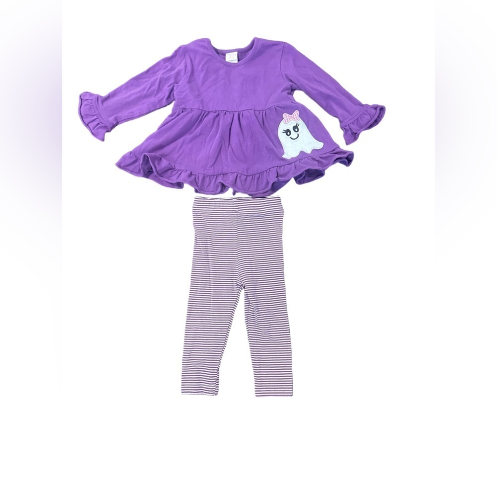 Kids Purple Ghost Motif Matching Set